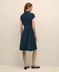 A-Line Pleated Shirt Dress