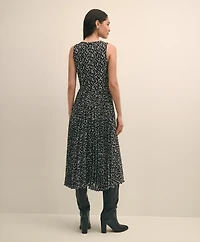 Leaf Motif Jacquard Dress