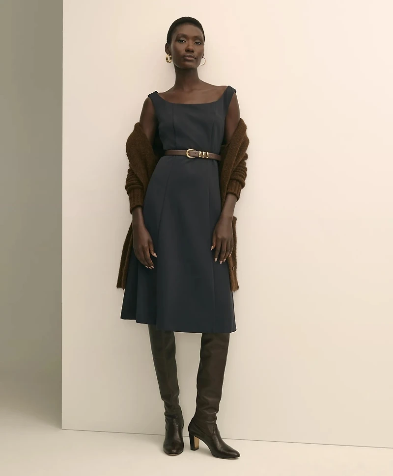 Jersey Scoop Fit-and-Flare Dress