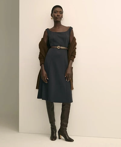 Jersey Scoop Fit-and-Flare Dress