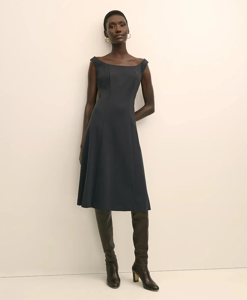 Jersey Scoop Fit-and-Flare Dress