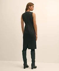 Wool Blend Horsebit-Trim Sheath Dress