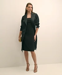 Crepe-Satin Spaghetti Strap Dress