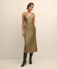Viscose Bronze-Gold Slip Dress