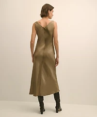 Viscose Bronze-Gold Slip Dress