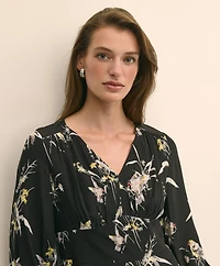 Viscose Fit & Flare Bird Print Dress