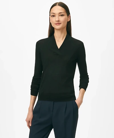 Silk-Cashmere Shawl-Collar Sweater