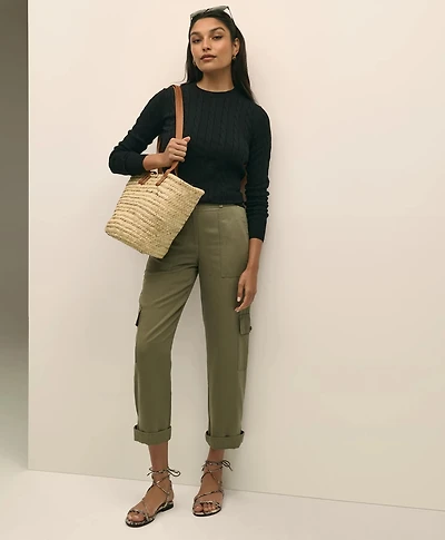 Supima<sup>®</sup> Cotton Cable Crewneck Sweater