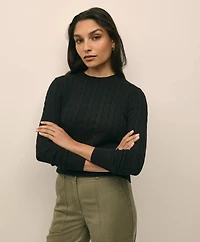 Supima<sup>®</sup> Cotton Cable Crewneck Sweater