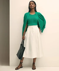 Linen Cable V-Neck Cardigan