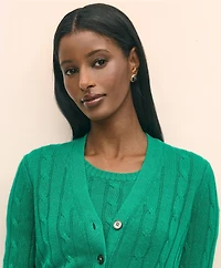 Linen Cable V-Neck Cardigan