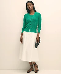 Linen Cable V-Neck Cardigan