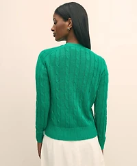 Linen Cable V-Neck Cardigan