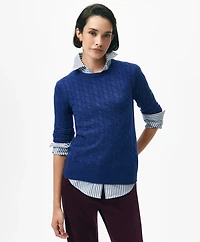 Cashmere Cable Crewneck Sweater