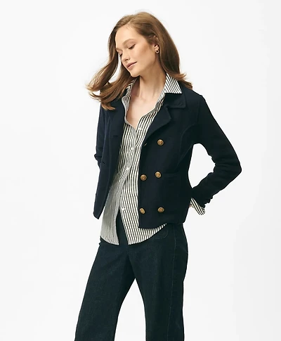 Double-Breasted Sweater Jacket Merino Wool