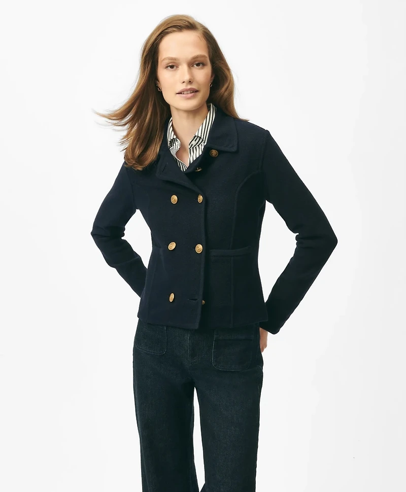 Double-Breasted Sweater Jacket Merino Wool