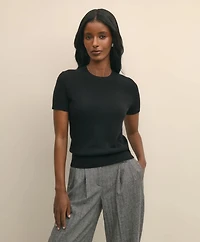 Short-Sleeve Shell Sweater Cashmere