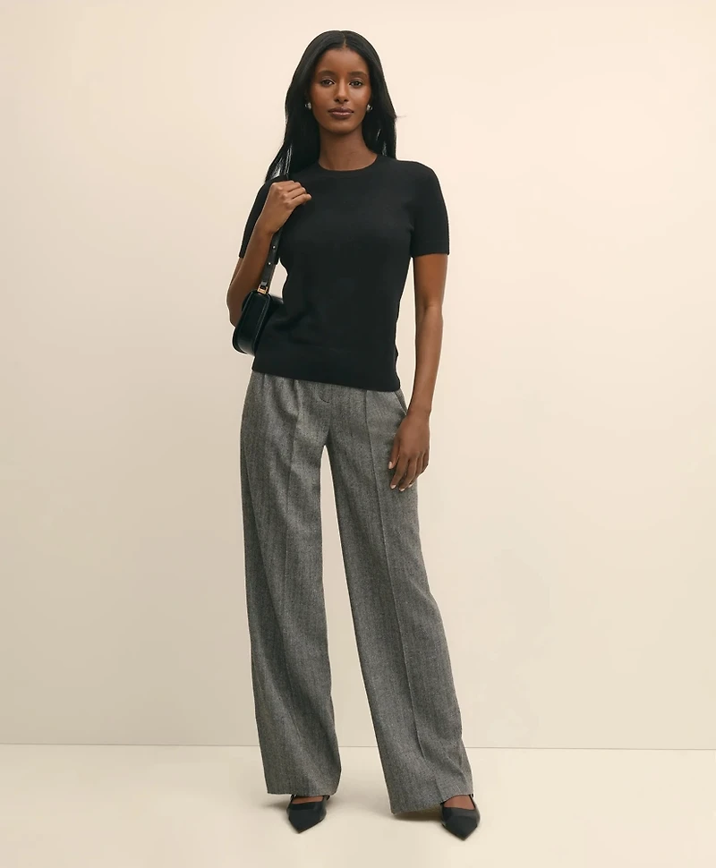 Short-Sleeve Shell Sweater Cashmere