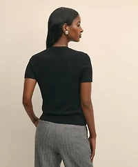 Short-Sleeve Shell Sweater Cashmere