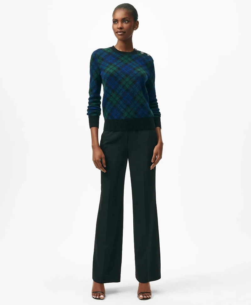 Shoulder-Button Sweater Bias-Black-Watch Alpaca-Wool Blend
