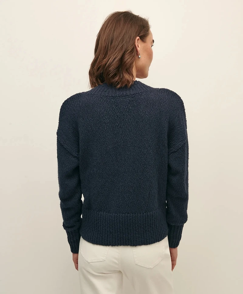 Relaxed Cotton V-Neck Sweater