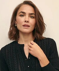 Mercerized Cotton Crochet Peplum Cardigan