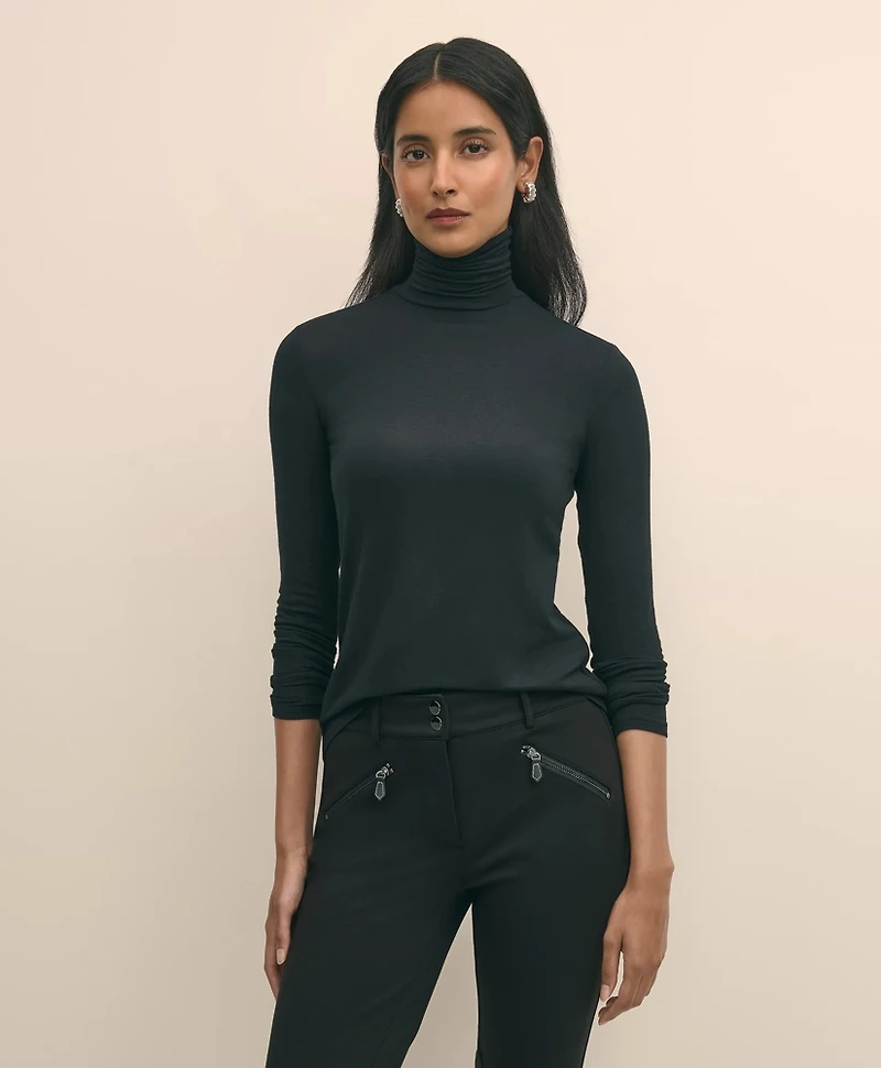 Lightweight Modal Cashmere Turtleneck