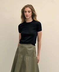 Supima<sup>®</sup> Cotton Jersey Short-Sleeve Sweater