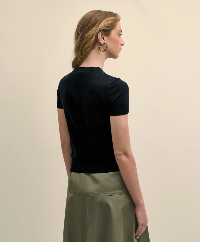 Supima<sup>®</sup> Cotton Jersey Short-Sleeve Sweater