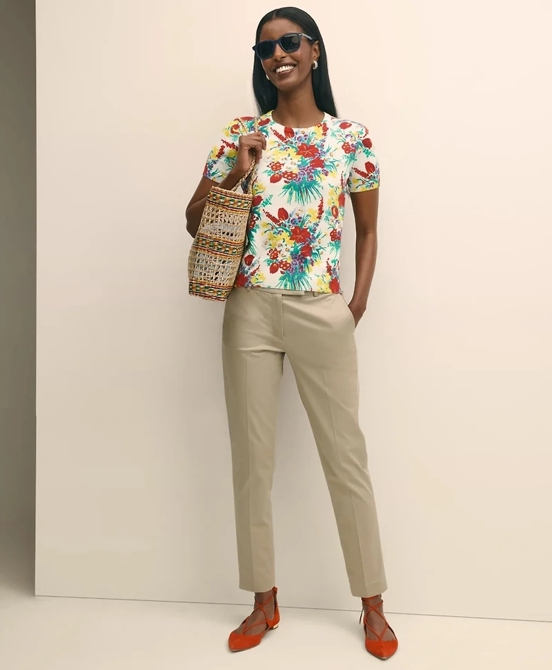 Floral Short-Sleeve Shell Cotton