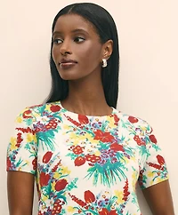 Floral Short-Sleeve Shell Cotton