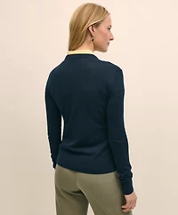Poppy Embroidered Long-Sleeve Sweater Silk Blend