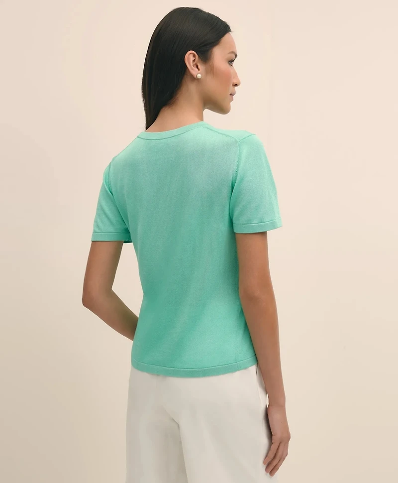 Classic Short-Sleeve Jersey Crewneck Sweater