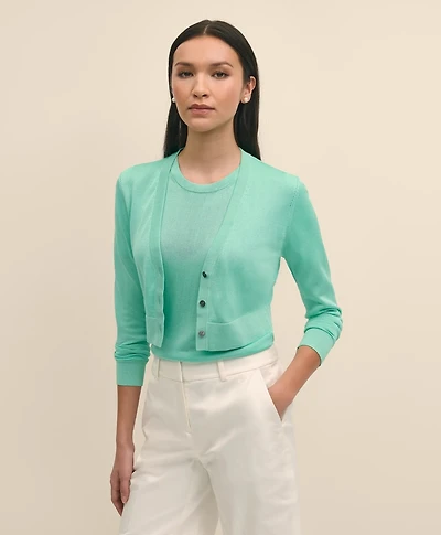 Cropped V-Neck Cardigan