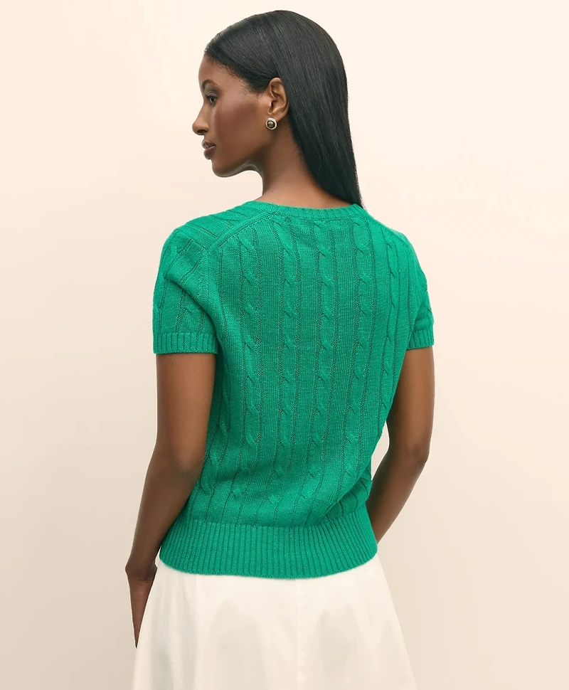 Linen Cable Short-Sleeve Shell