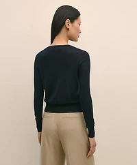 Silk-Blend Bow-Neck Cardigan