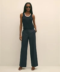 Silk-Blend Tipped Sleeveless Sweater Shell
