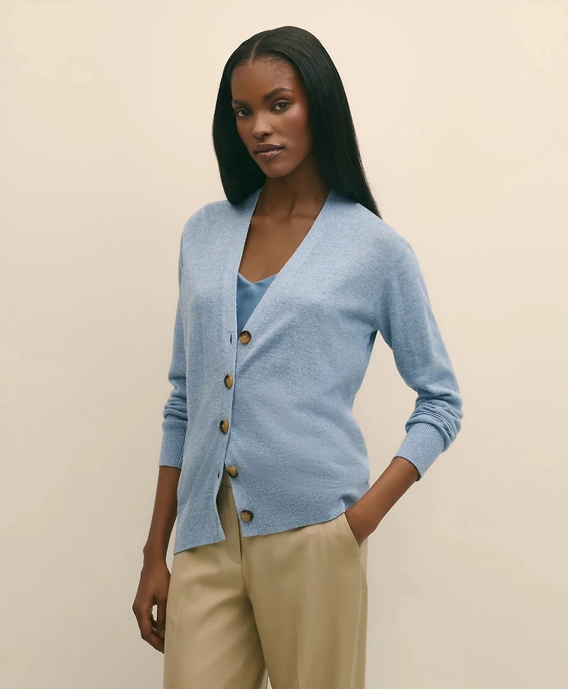 Silk Marled Knit Relaxed Cardigan
