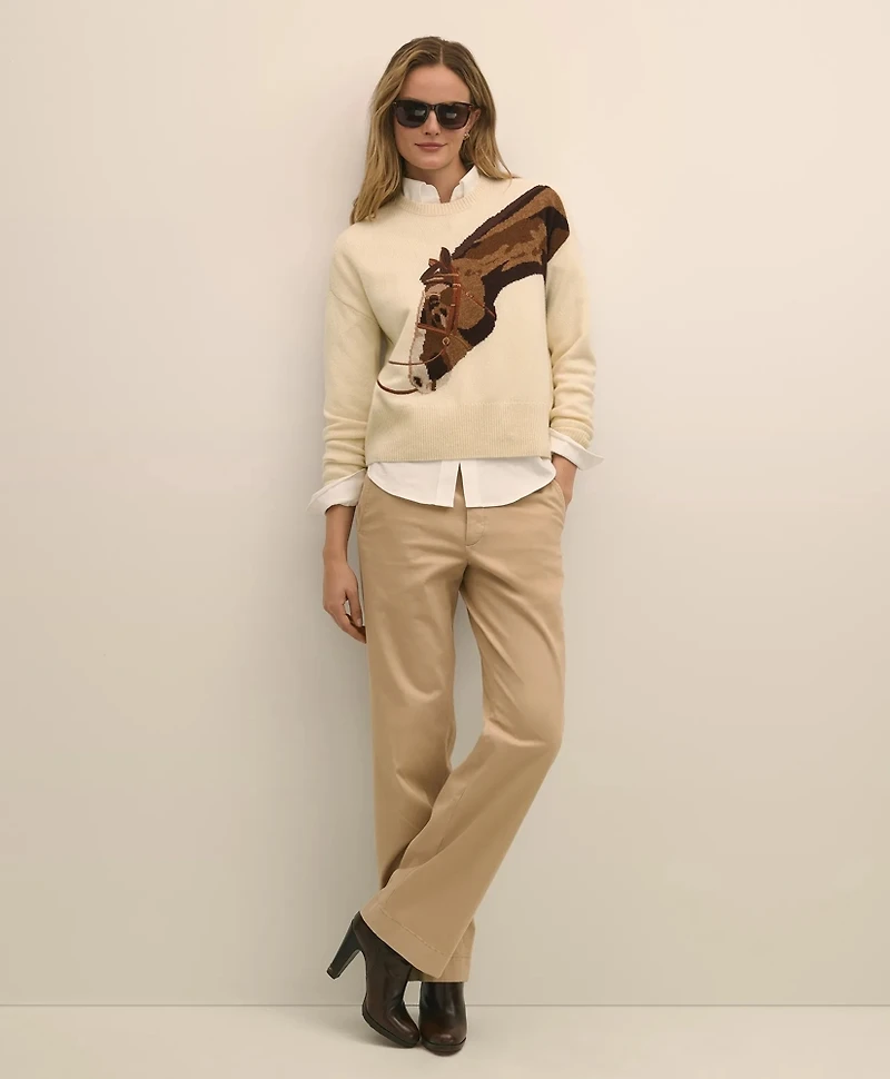 Merino Wool Horse Intarsia Sweater