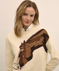 Merino Wool Horse Intarsia Sweater