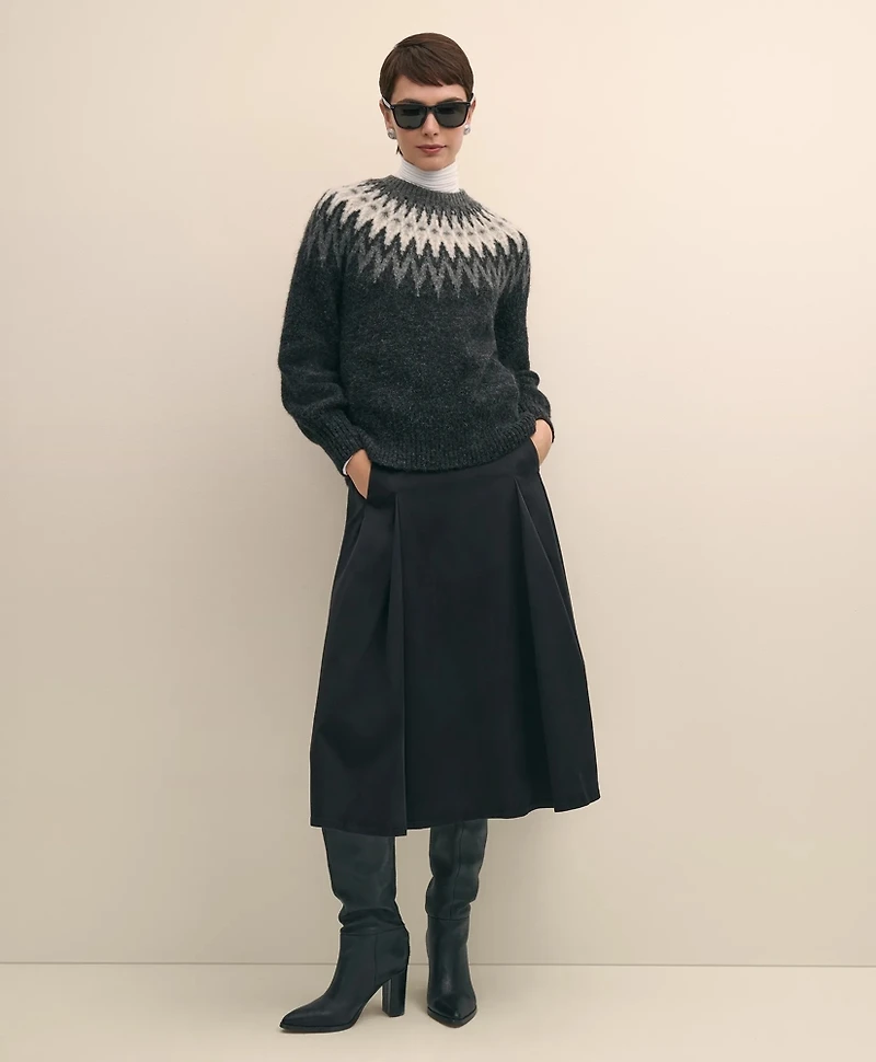 Alpaca-Wool Blend Fair Isle  Sweater