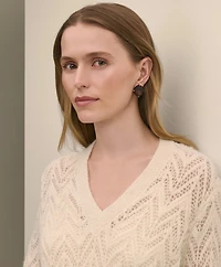 Alpaca-Wool Blend Pointelle Bell-Sleeve Sweater
