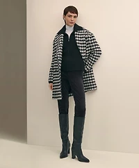Merino Wool Blend Peplum Zip Cardigan