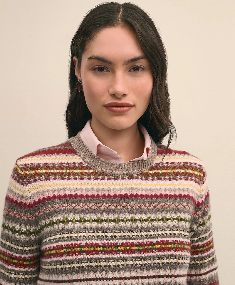 Lambswool Fair Isle Crewneck Sweater
