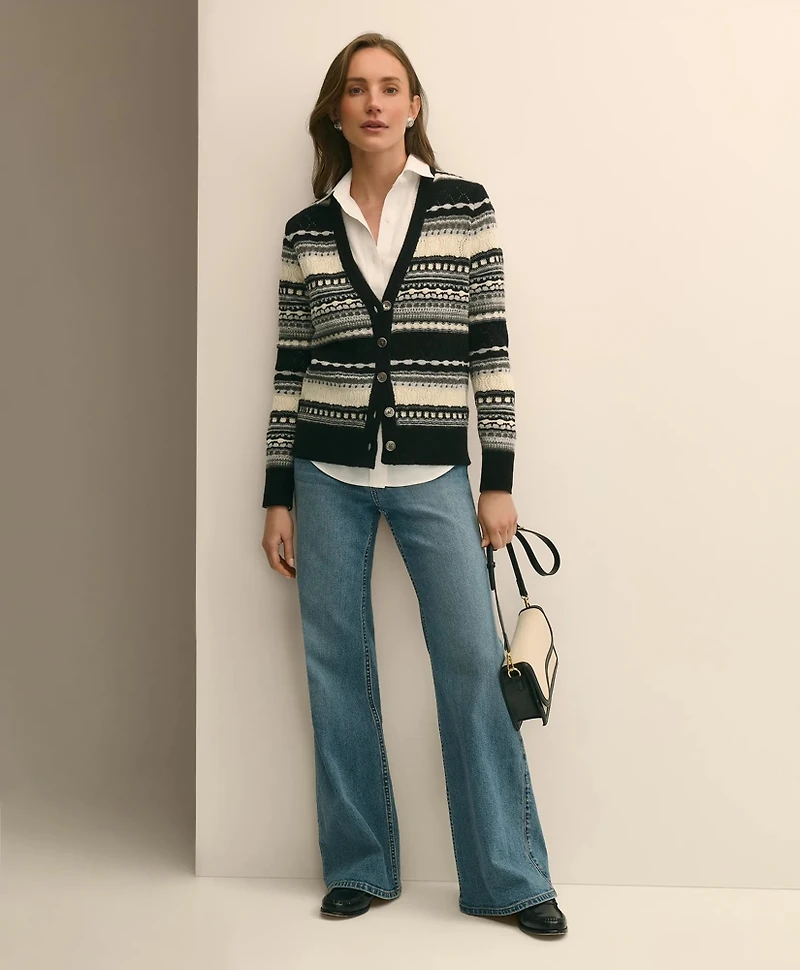 Merino Wool Pointelle Cardigan