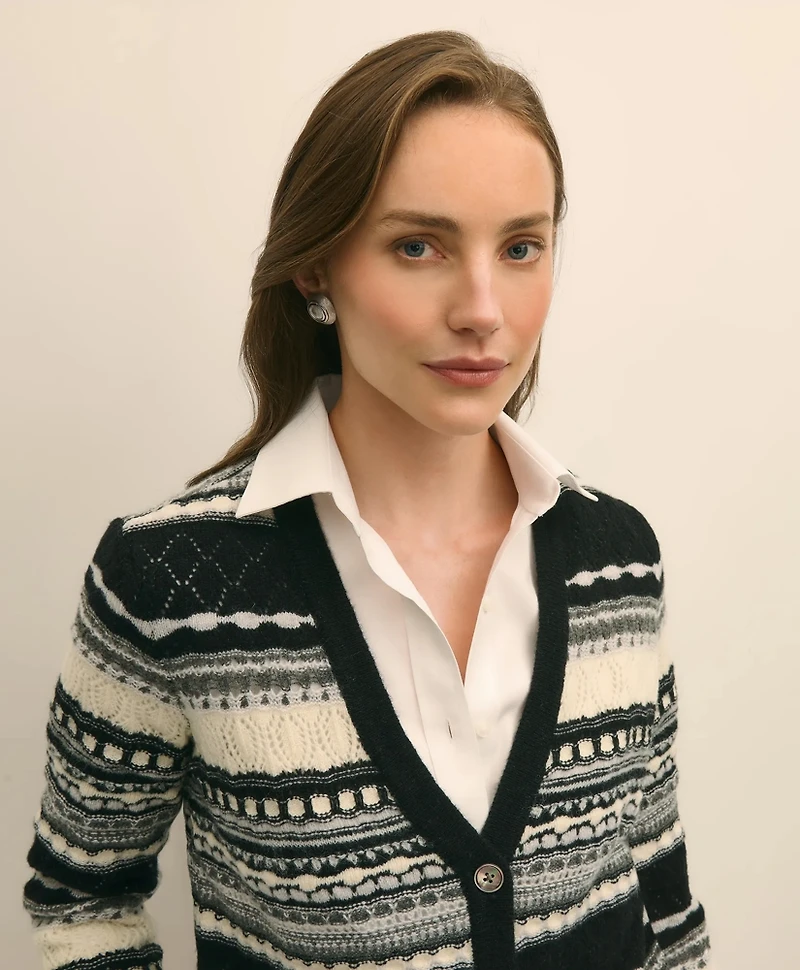 Merino Wool Pointelle Cardigan