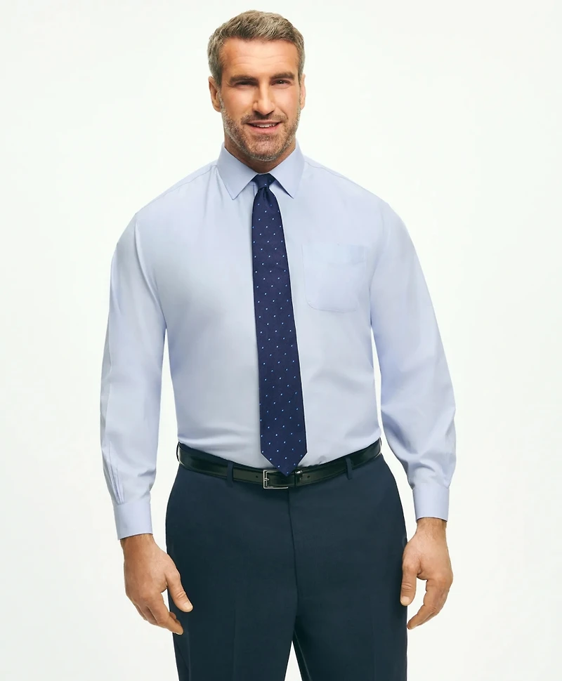 Big & Tall Stretch Dress Shirt, Non-Iron Pinpoint Spread Collar