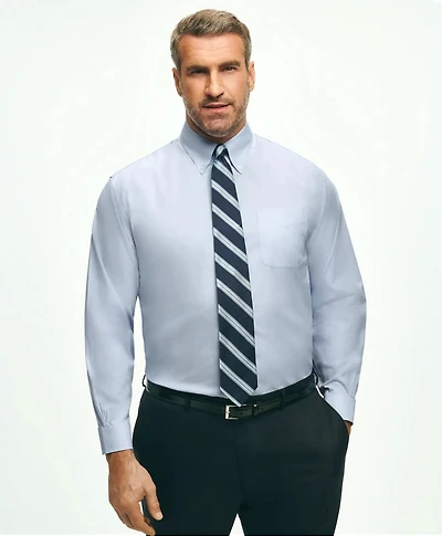 Big & Tall Stretch Dress Shirt, Non-Iron Pinpoint Button-Down Collar