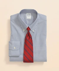 Big & Tall Stretch Supima<sup>®</sup> Cotton Non-Iron Pinpoint Oxford Button-Down Collar, Candy Stripe Dress Shirt