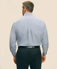 Big & Tall Stretch Supima<sup>®</sup> Cotton Non-Iron Pinpoint Oxford Button-Down Collar, Candy Stripe Dress Shirt